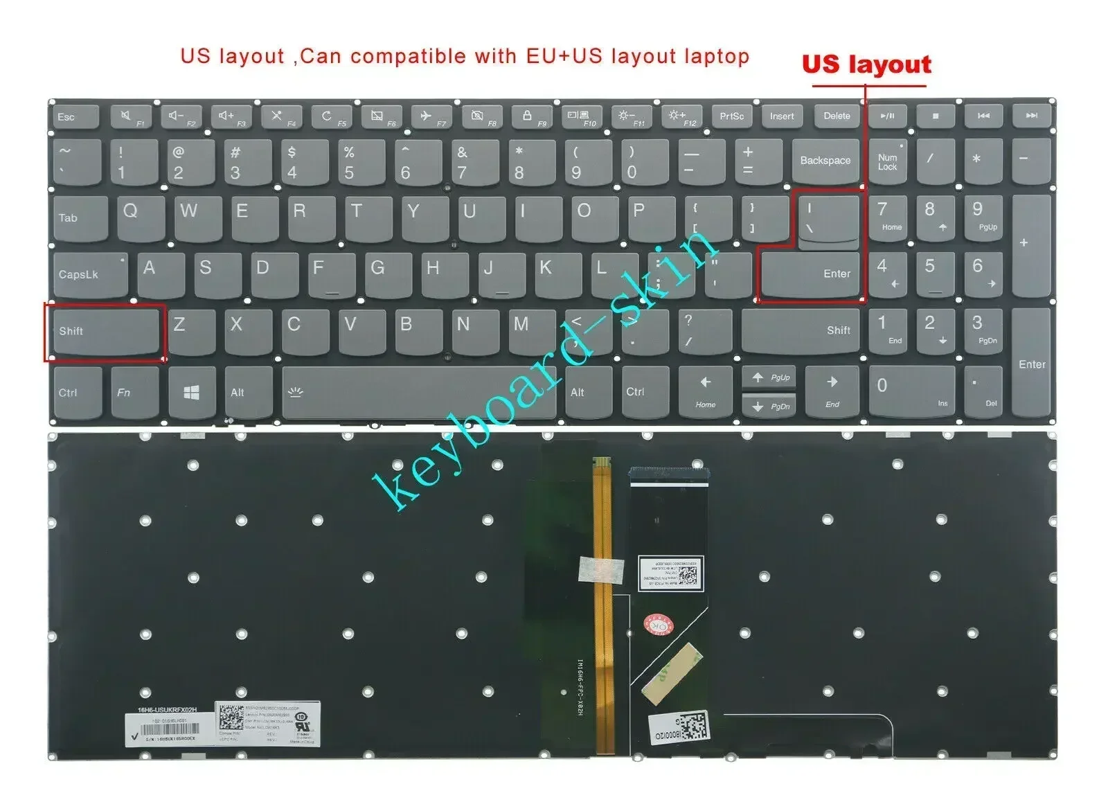 New US Keyboard Backlit No-frame for Lenovo 3-15ARE05 3-15IGL05 3-15IIL05 3-15ITL05 S340-15IWL S340-15API S340-15IML laptop