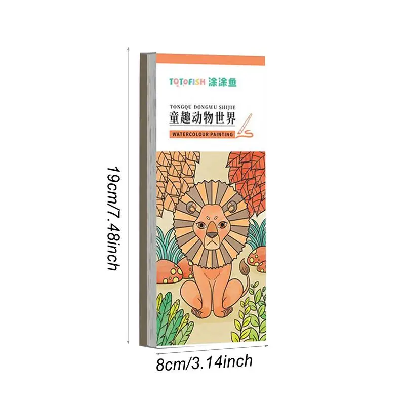Kolorowanka wodna Zestaw farb akwarelowych Mała podkładka do akwareli Książka akwarelowa Przenośny papier do rysowania dla dzieci i dzieci