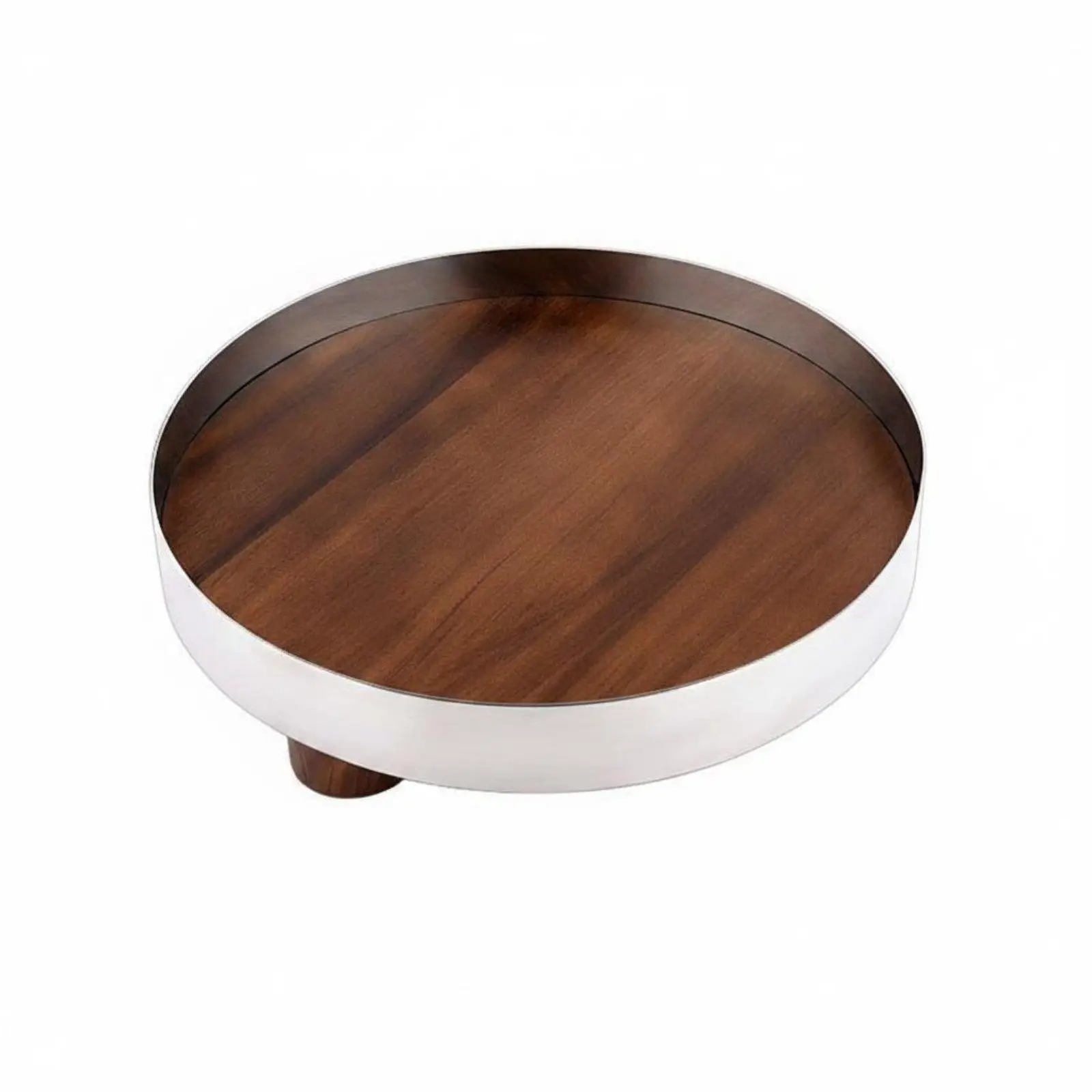Stainless Steel Decorative Tray Light Elegant Design Vanity Perfume Tray Multi-Functional Footed Serving Platter for Desktop,