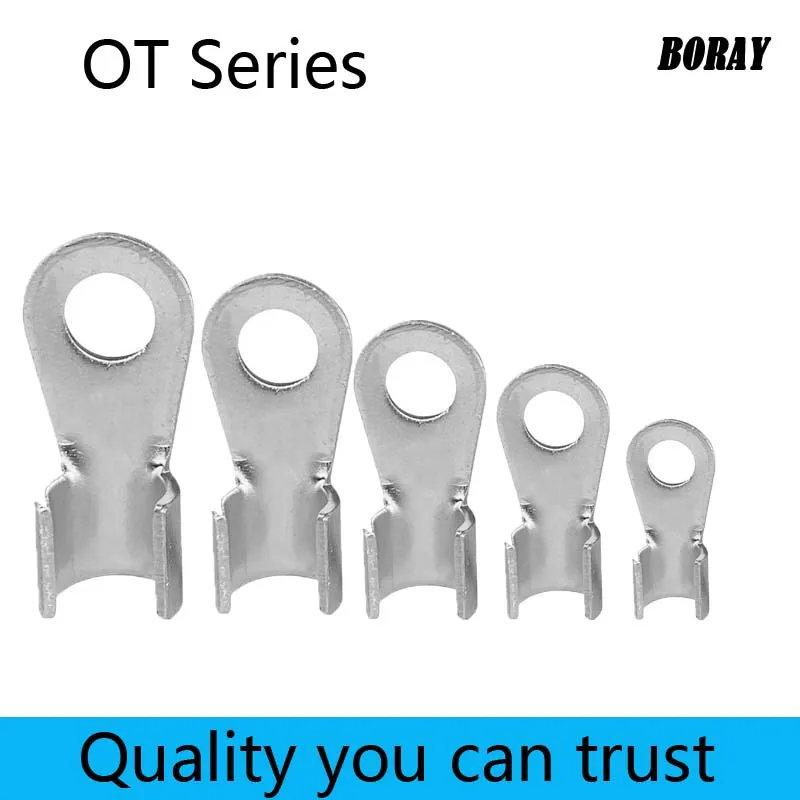 OT Series Wire Terminals OT-60A/80A/100A/150A/200A/250A Tin Plated Copper Terminal Crimp Open Mouth Cable Connector Splice
