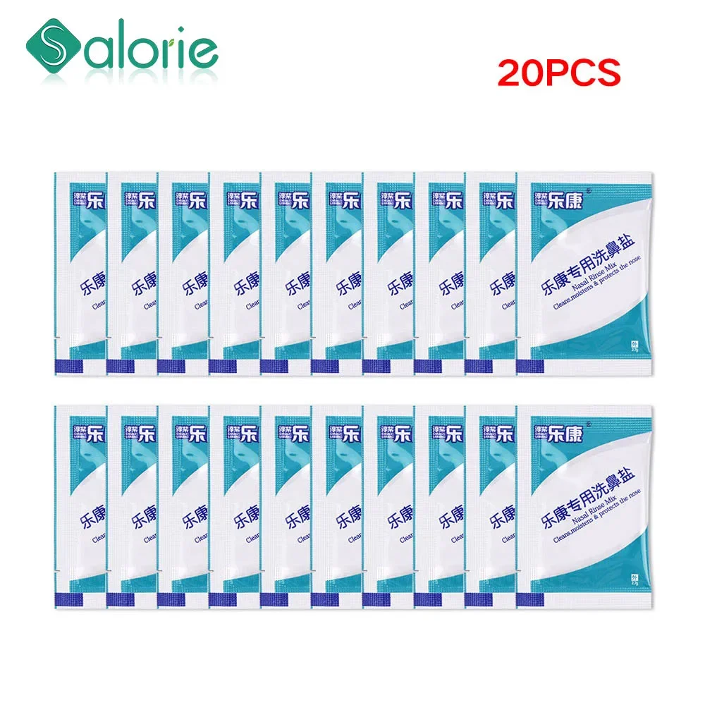 20pcs Medical Nose Cleaner Salt Nasal Wash Salt for Adults Children Nose Allergies Relief Rinse Irrigator Sinusite Neti Pot 2.7g