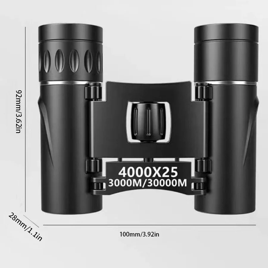 4000x25 Binoculars HD Portable Foldable High Quality Suitable for Travel Hiking Bird-watching Concerts