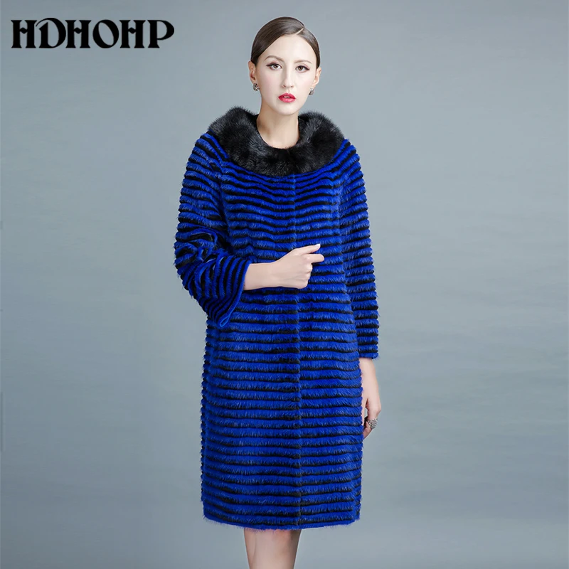 HDHOHR 2025 High Quality Natural Mink fur Coats Women knitting Mink Coats Warm Fashion Winter Genuine Mink Fur Jackets Female