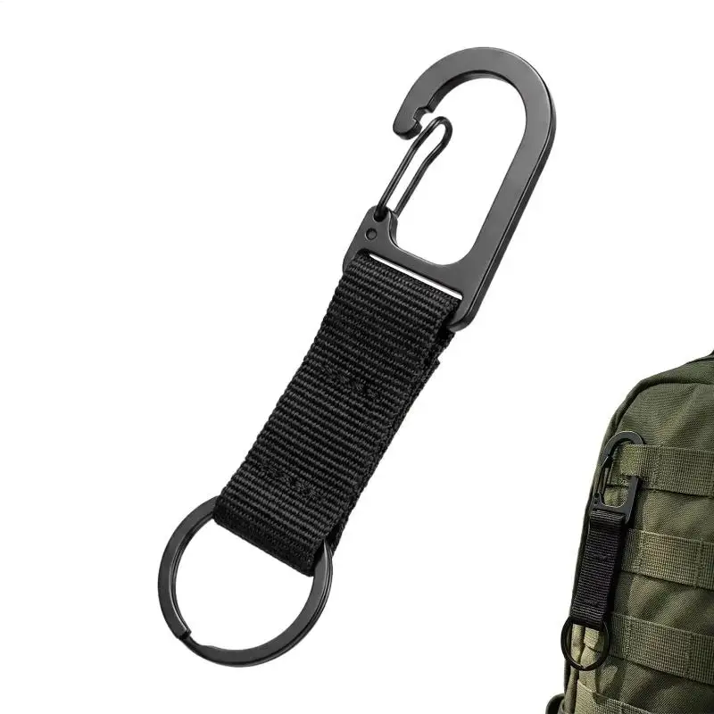 Webbing Spring Snap Hook Carabiner Quick Clip Key Ring Keychain Backpack Accessory For Outdoor Camping Hiking EDC Gear