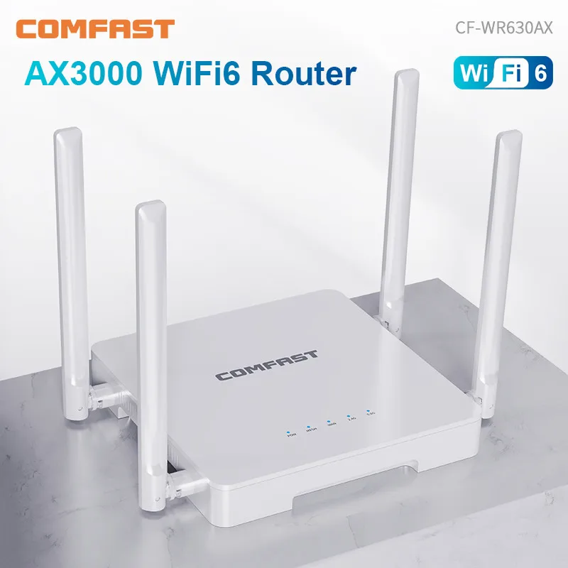 Comfast 메시 시스템 무선 라우터 Wi-Fi6, 풀 기가비트, 4 * 5dbi 고이득 안테나, 넓은 범위 확장, WiFi6 라우터, AX3000