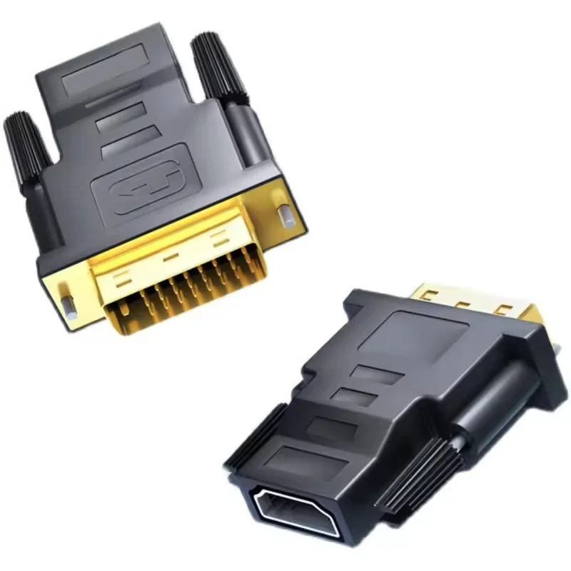 DVI to HDTV Adapter DVI 24+1 to HDMI-compatible Plated Plug DVI Male to HDTV Female Video Converter For Laptop TV Box Projector