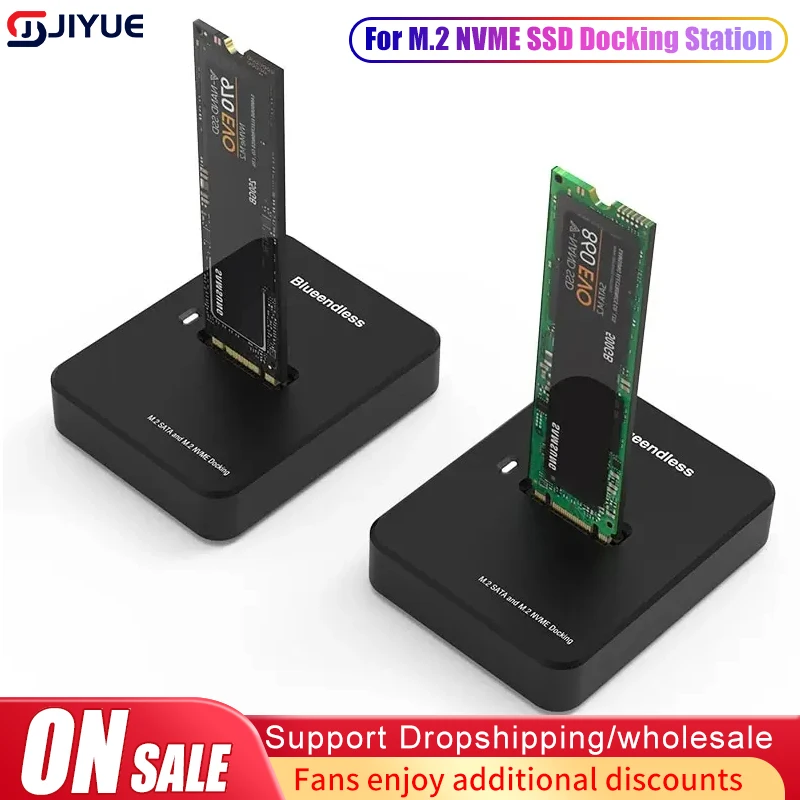 

HDD Docking Station M.2 Caddy Box Base Adapter SATA/NVMe SSD Dual Protocol Solid State Mobile Hard Disk Enclosure USB C