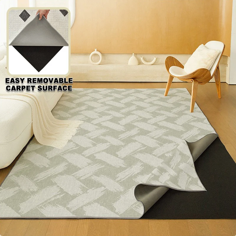 

Double-layer Removable Carpet for Living Room Rug Machine Washable Bedroom Rug Non-slip Soundproof Large Size Floor Mat Alfombra