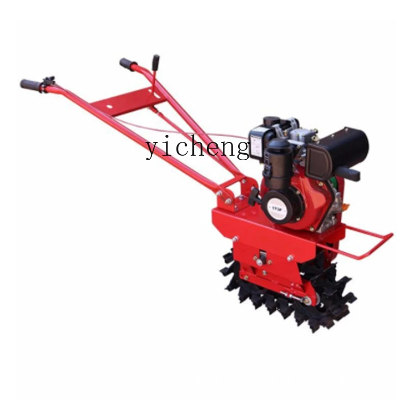 

Zk Diesel Type Caterpillar Track Rotary Tiller Chain Rail Type Furrow Rotary Tiller Mountain Small Ploughing Machine