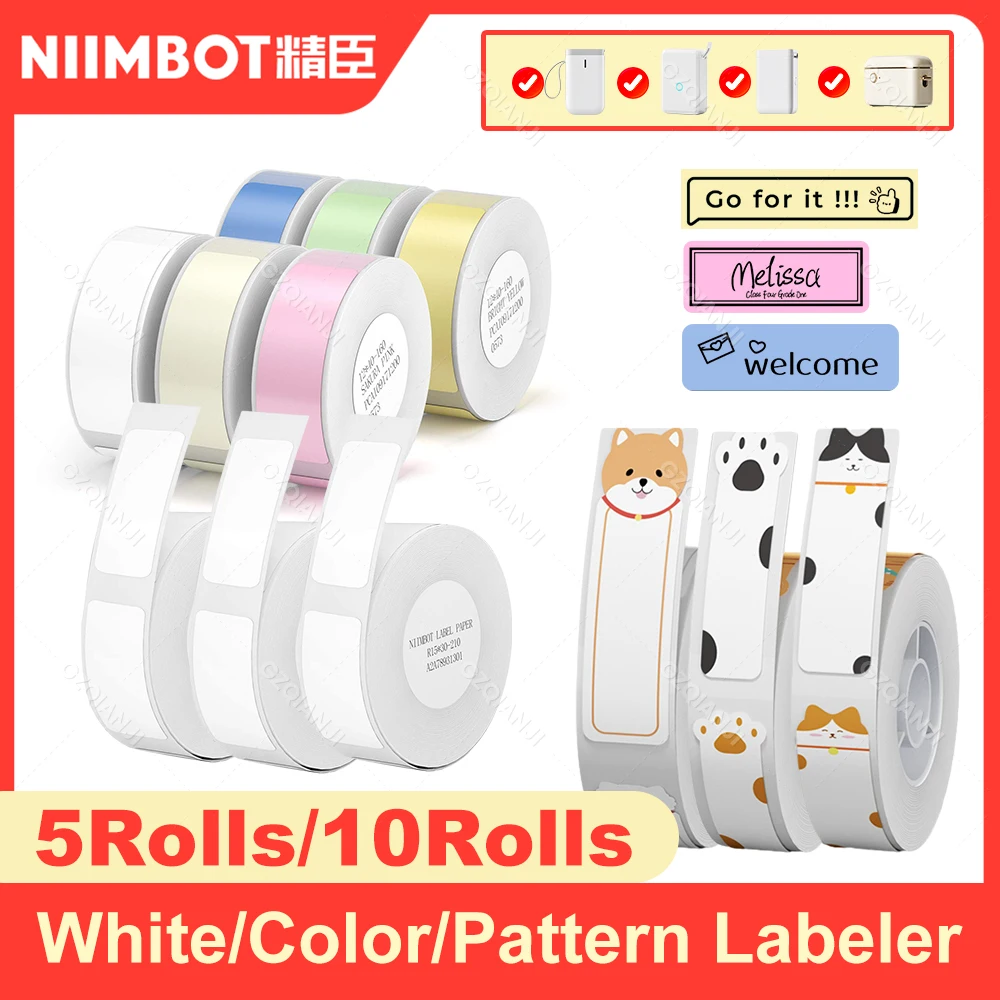 Niimbot Thermal Papel Printer Home Office Labels Colorful Adhesive Paper Square Printable Sticker Paper Roll For D11 D110 D101