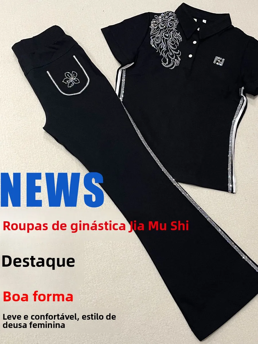 roman-cotton-slim-fit-fitness-set-peacock-design-sportswear-team-uniform-black-color-suitable-for-women-performance-occasion