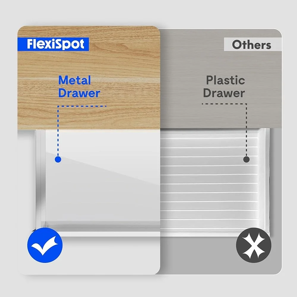 Electric Standing Desk with Drawers Sit Stand Height Adjustable Home Office Computer Desk USB Charging Convenient Assembly