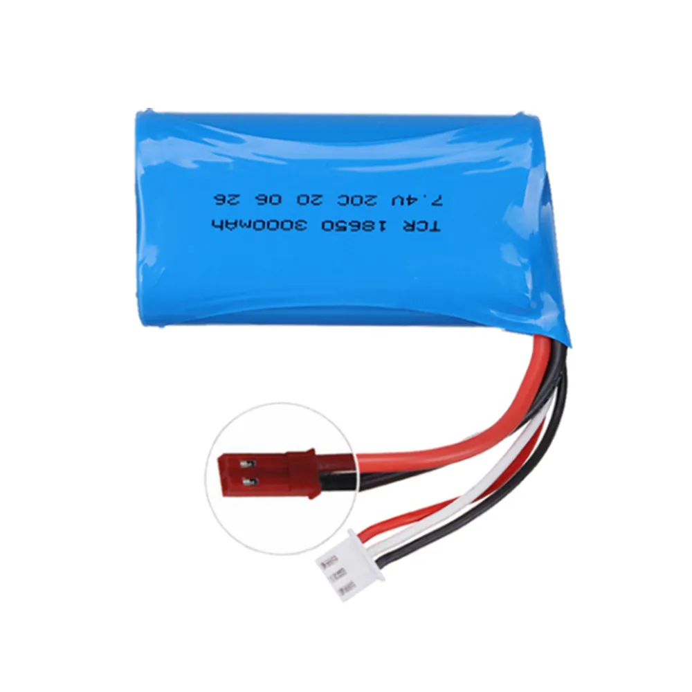 7.4V 3000mAh 2S 18650 lipo battery For Remote Control helicopter Car Boats Toys parts upgrade 7.4V 20C 3000mAh Li-po battery Jst