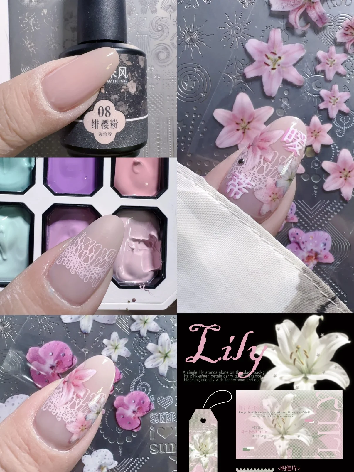 1 Stück 100cm Nagelfolie mit Schmetterlings- und Blumenmuster, Retro-Aufkleber, Nagel-Wraps, Baby-Puppen-Nagelkunst-Dekoration – Detail 5