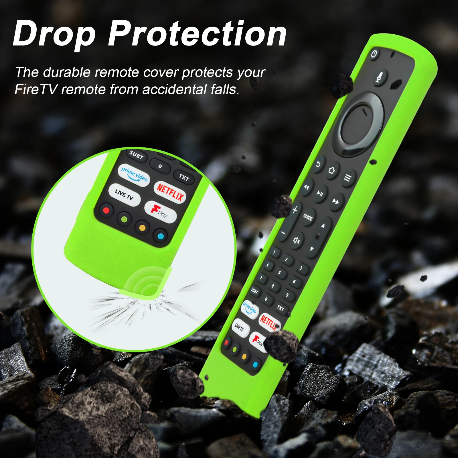 Shockproof Silicone Case Fit for Amazon Fire TV Stick Remote Control 4K Alexa Voice Controller Protective Sheath