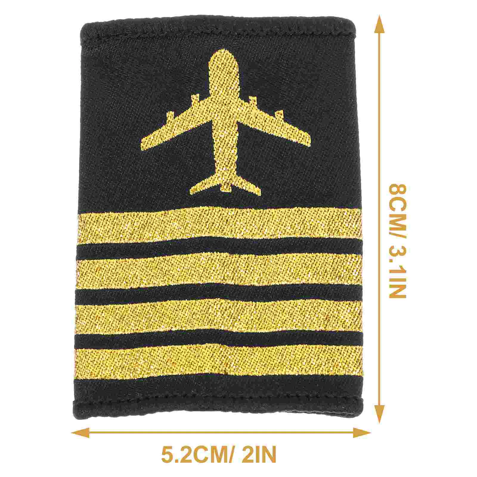 2 Pcs Pilot's Epaulettes Plane Uniform Decorations Accessories Indian Silk Costume Ribbon Traditional Epaulets Man Shoulder