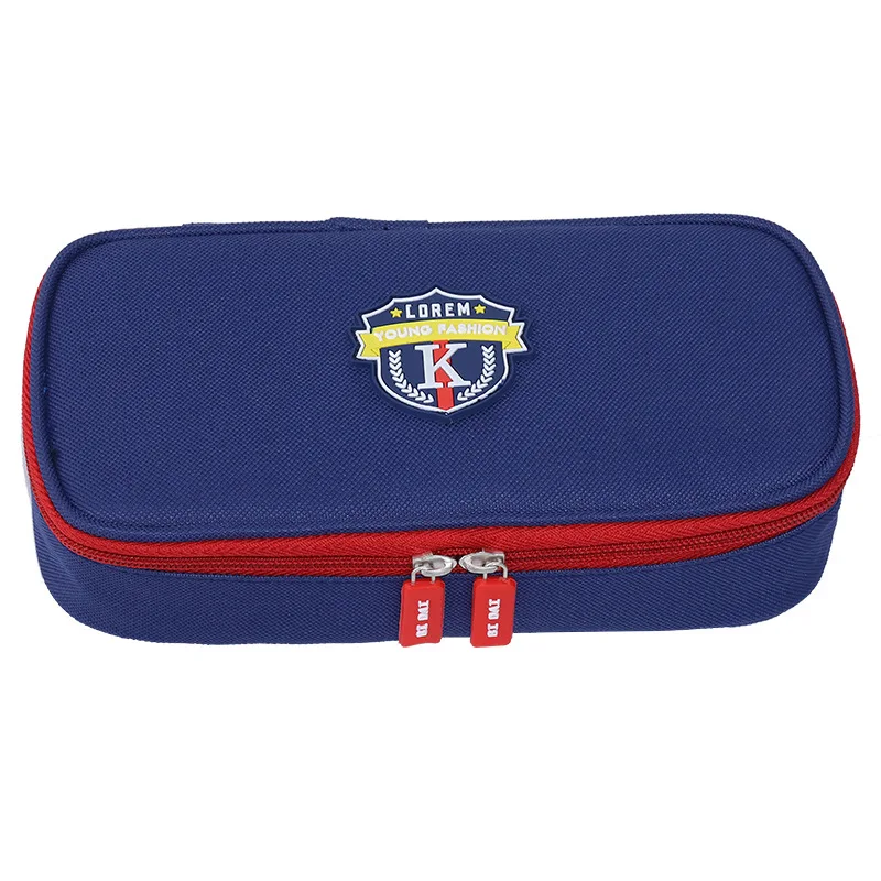 Multi layer large capacity English style pencil case for elementary school students and children, portable waterproof stationery