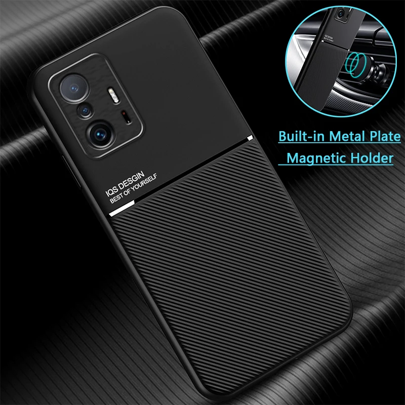 For Xiaomi 11T Pro Case Magnetic Holder Plate Phone Case Fir Xiomi Xaomi Mi 11 T T11 Mi11T 11TPro Silicone PU Leather Back Cover