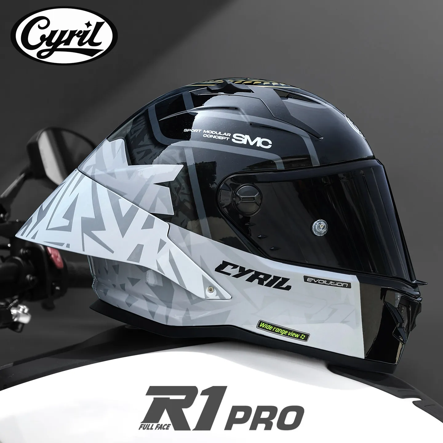 CYRIL R1/Pro Helmet Motorcycle Four Seasons Men's and Women's Big Tail Summer Locomotive Personalized Racing Full Helmet