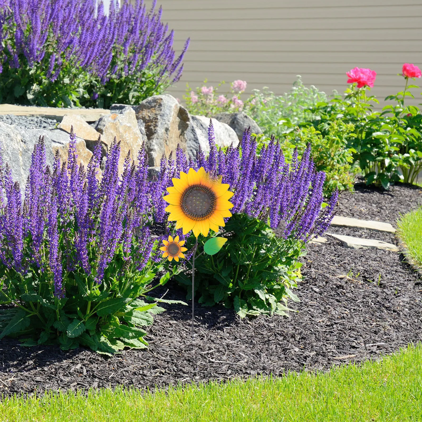 

Sunflower Garden Stakes Tall Plant Support Stake for Vegetable Garden Flower Label Marker Landscape Identification Tag