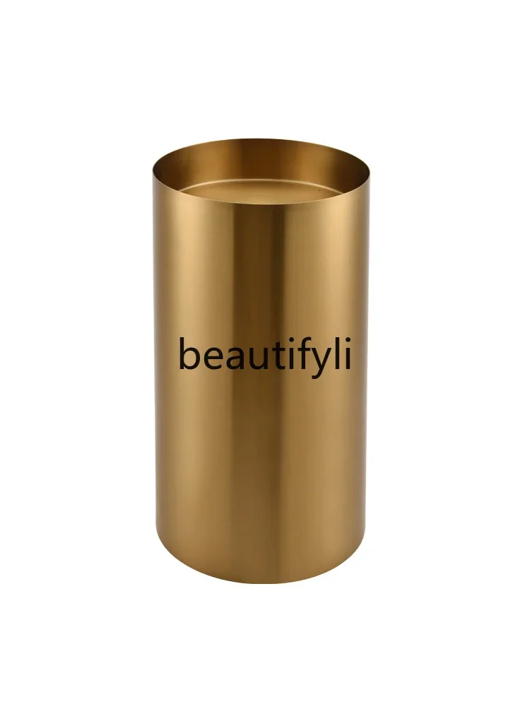 

Golden stainless steel column basin Outdoor courtyard integrated bathroom Round wash basin