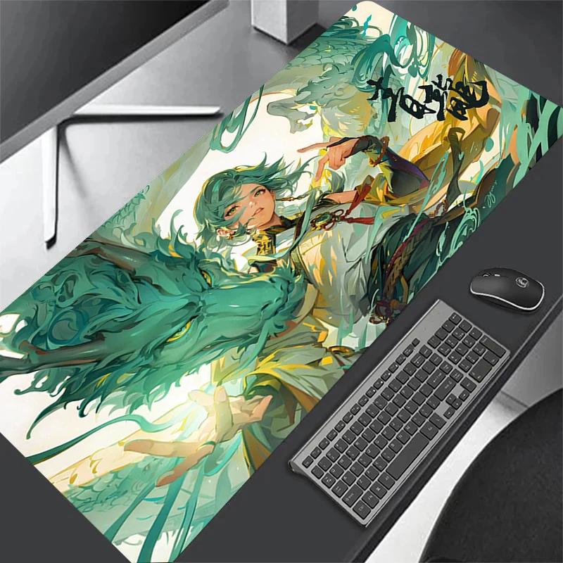 Large Dragon Mousepad Qinglong and White Tiger Japan Playmat Laptop Big Mouse Pad Anime Keyboard Gaming Lovers Household Deskpad