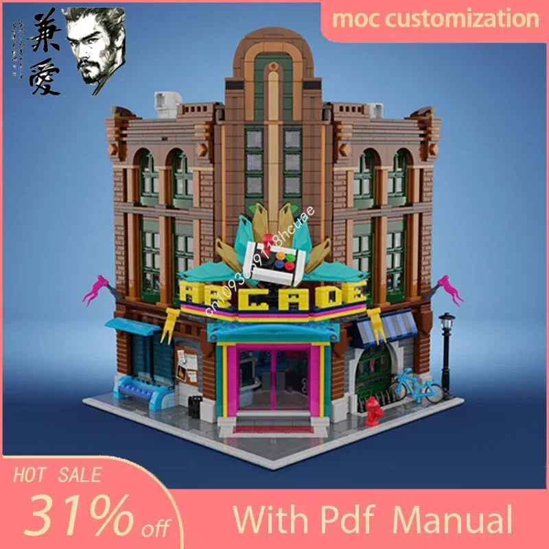 

MOC Custom The Last Arcade Modular Street View Model Building Block Diy Creative Assembly Educational Bricks Kids presents