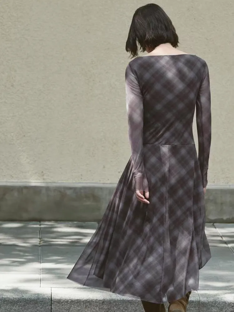 خريف 2025 فستان نسائي جديد أنيق طويل Sve للتخسيس منقوش من الحرير Me Dr Ele Personali ثوب المسرح التقليدي C...