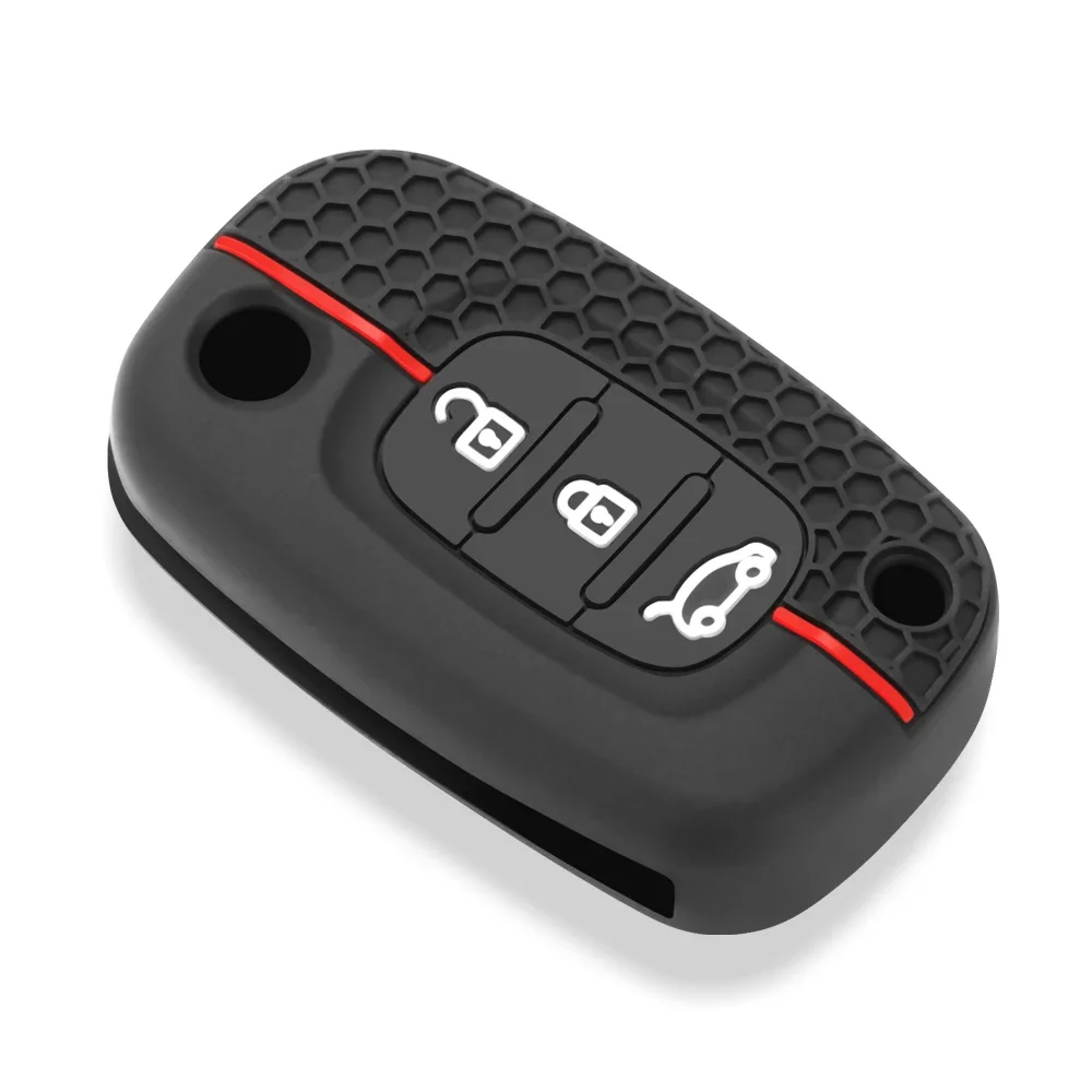 Capa de chave flip de carro de silicone para Renault Fluence Megane Clio Kangoo Twingo para LADA Priora Vesta Xray Kalina Capa remota Fob