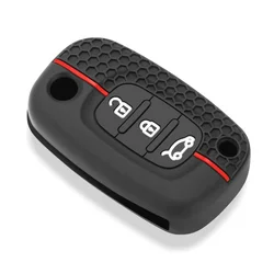 Silicone Car Flip Key Case For Renault Fluence Megane Clio Kangoo Twingo For LADA Priora Vesta Xray Kalina Cover Remote Fob