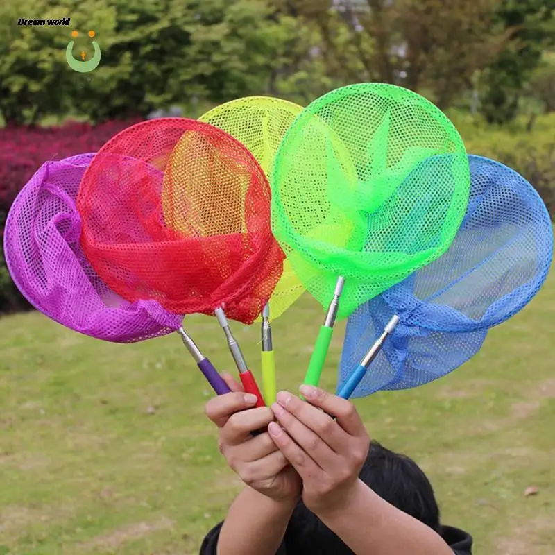 1PC Colorful Kids Anti Slip Grip Perfect Telescopic Butterfly Net Extendable 34 Inches for Catching Bugs Insect Fishing Toys