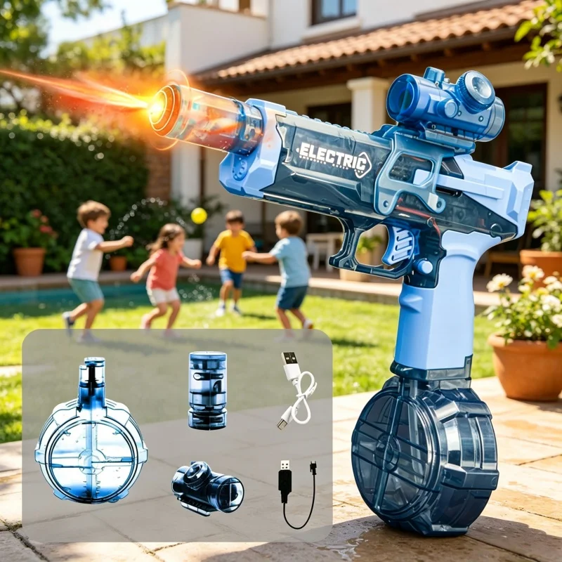 Simulated Firing Electric Water Guns Aldults Children Induction Flame Automatic Water Blasters Summer Outdoor Pool Toys for Kids