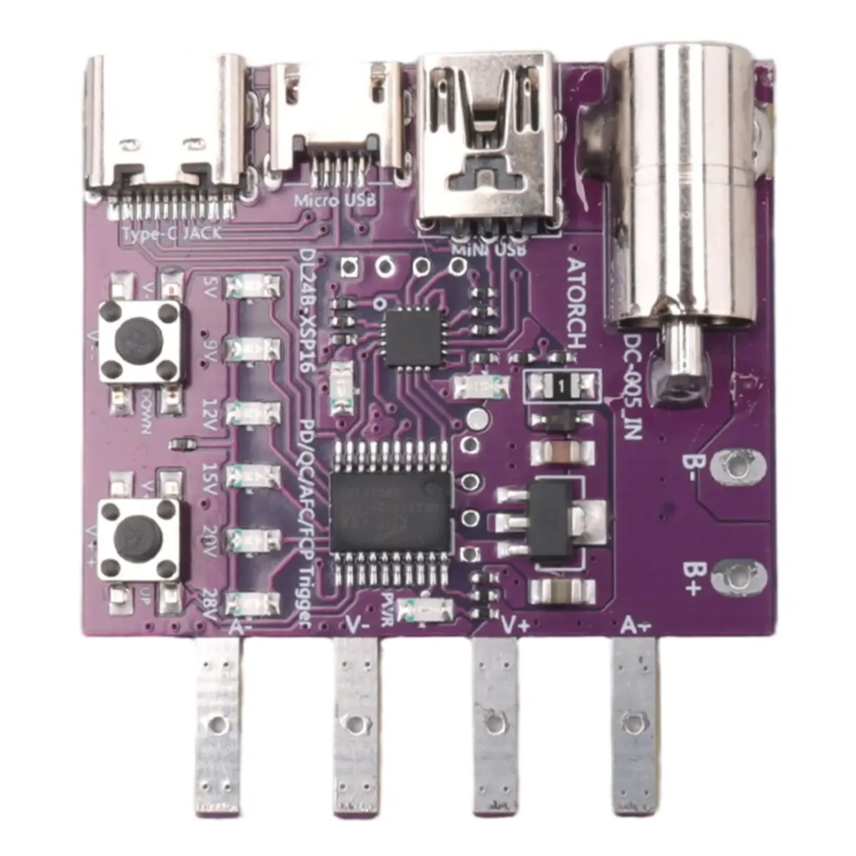 DT928~Type-C PD3.1 Fast Charging 4-Wire Test Board Voltage Meter Deceiver 140W Charger Aging Tool for DL24 Load Tester