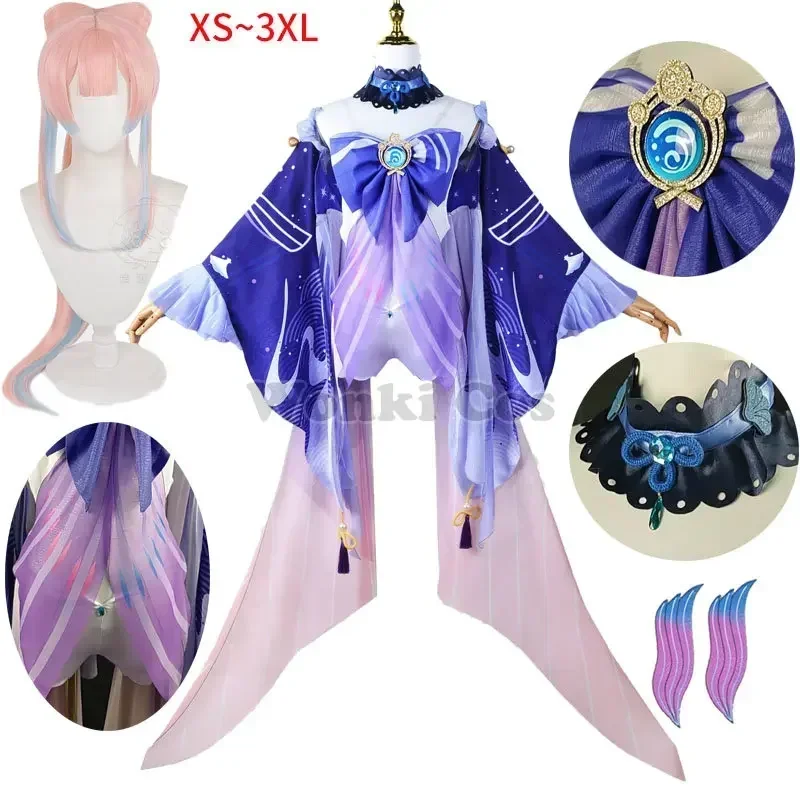 Game Impact Sangonomiya Kokomi Cosplay Costume Wig Halloween Party Costumes Gen Cosplay Shin Kokomi Costumes