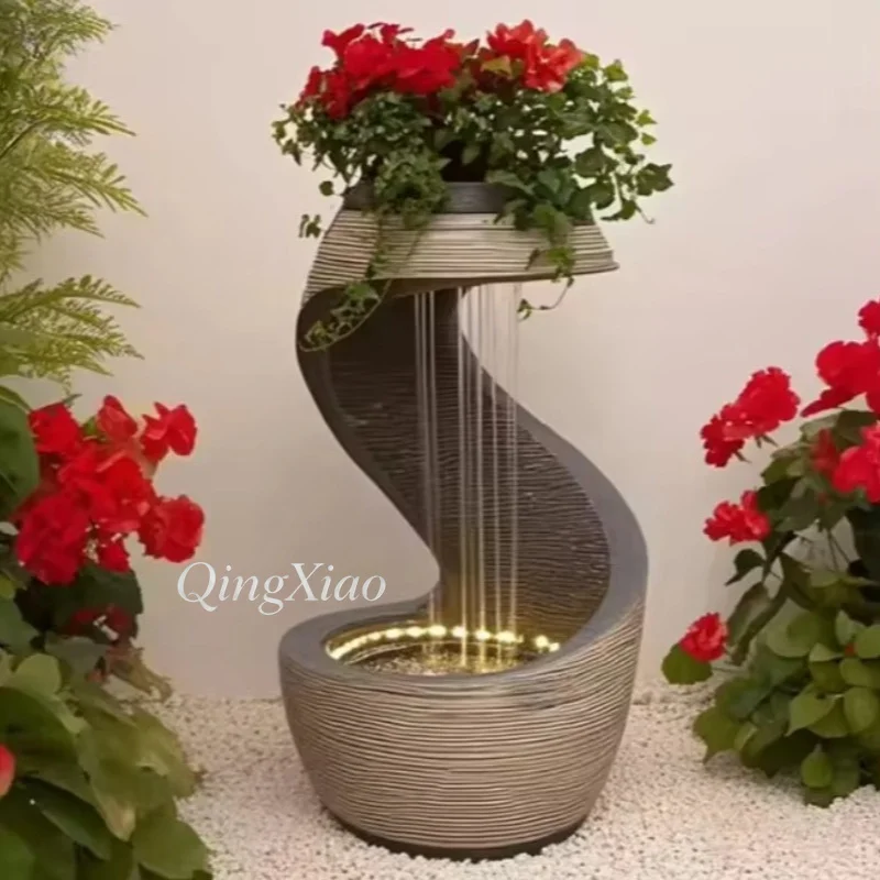 Large European Style Resin Water Wall Fountain Indoor Outdoor Flowing Water Ornament For Garden Home Decoration Beautiful