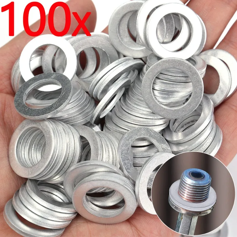 100/10PCS M14 Aluminiowy korek spustowy oleju silnikowego Uszczelki zgniatające Podkładki Uszczelki do Honda Accord Civic CRV Acura Zastępuje 94109-14000