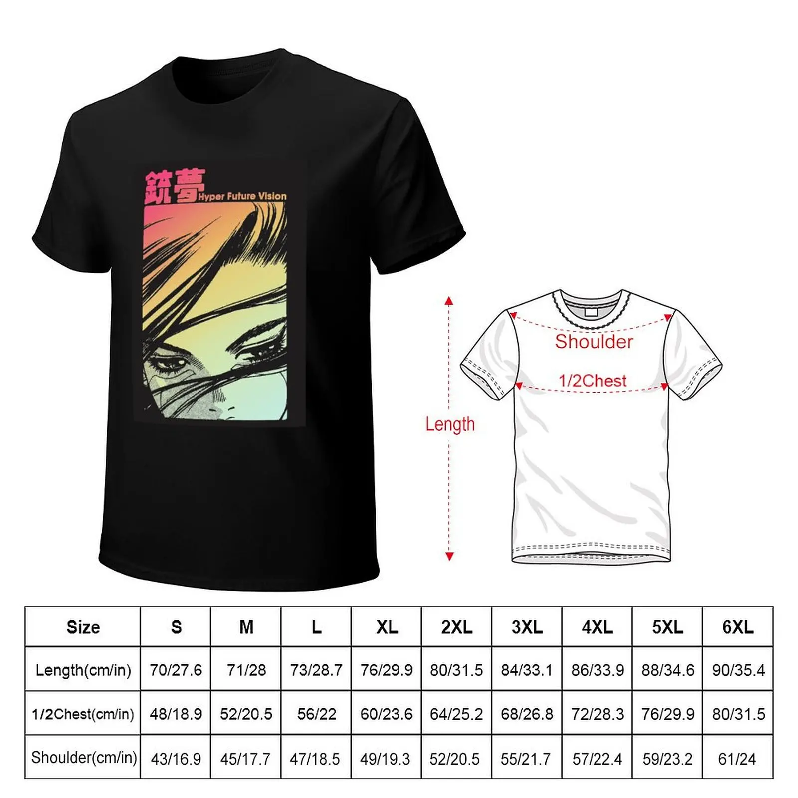 Music Vintage Retro Hyper Future Vision Gunnm Love You Fans T-Shirt Basic Breathable Solid Color T-Shirt