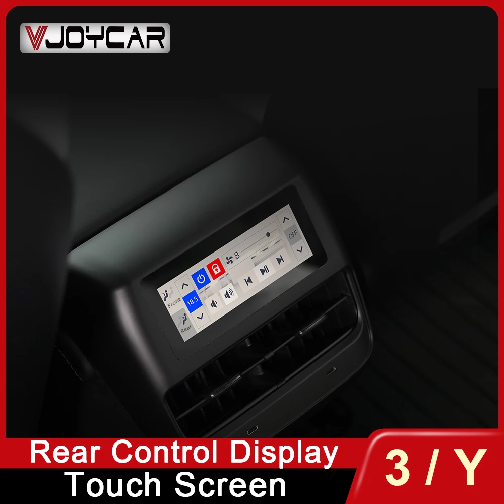 Vjoycar Accessorier per Tesla Model 3/Y Display dello schermo di controllo posteriore multifunzione IPS A/C Temp Seat Heat Volume sistema di sedili