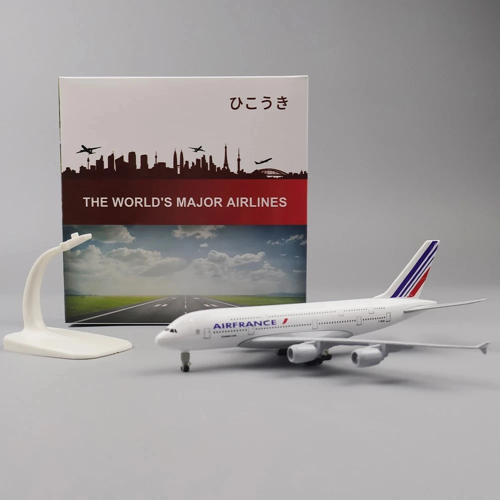 

20cm 1:400 Metal Airplane Model French A380 Metal Replica Alloy Material Aviation Simulation Toy Plane For Collected Gift By