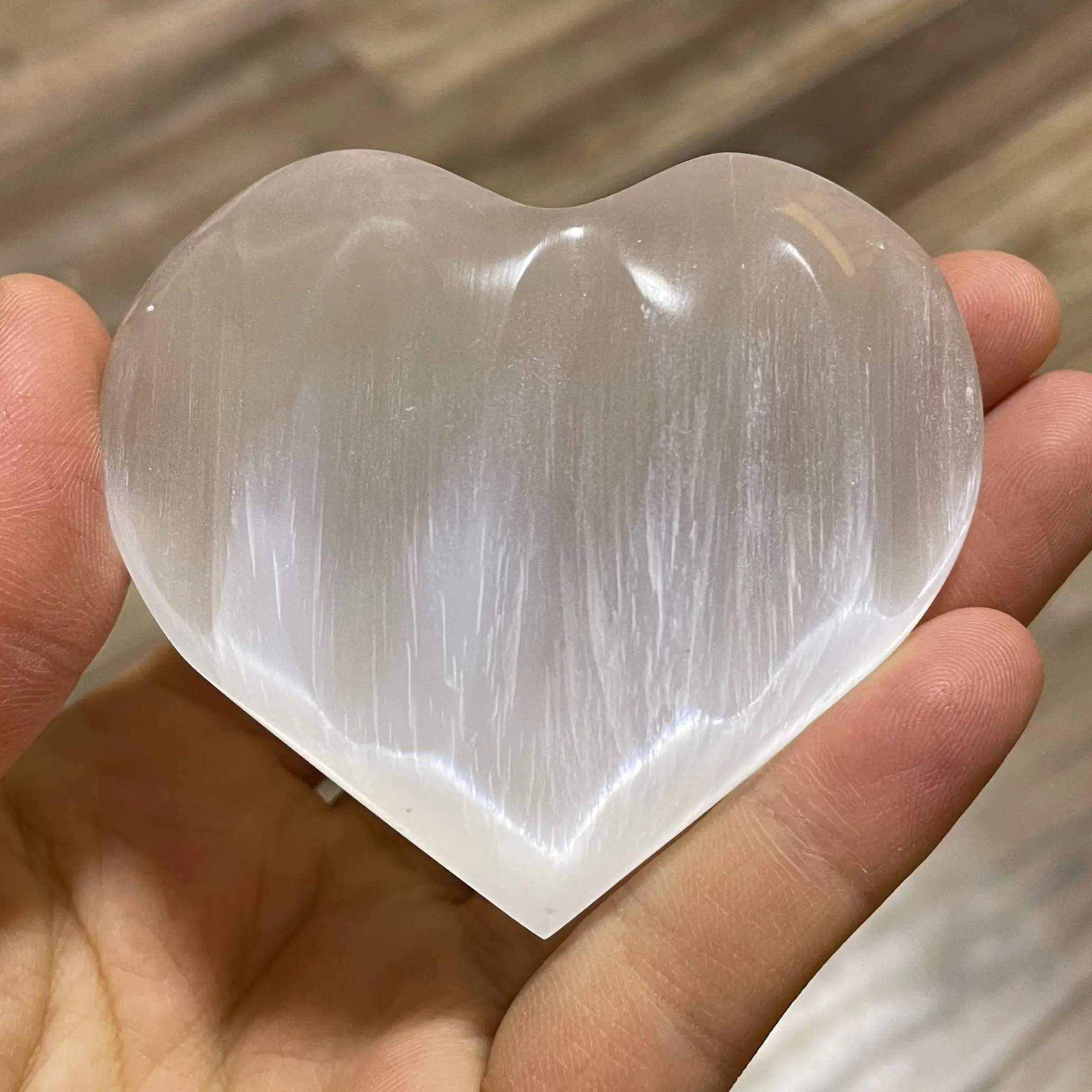 7cm Exquisite Selenite Heart Shape Great for Cleansing, Self Healing Meditation Shinning Home Decor, Pure Love & Tranquility