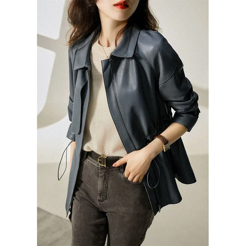 High-Grade Fashion Leather Windbreakers Coat Women\'s New Autumn Winter And Spring Clothes Joker Fashion Jacket Slim