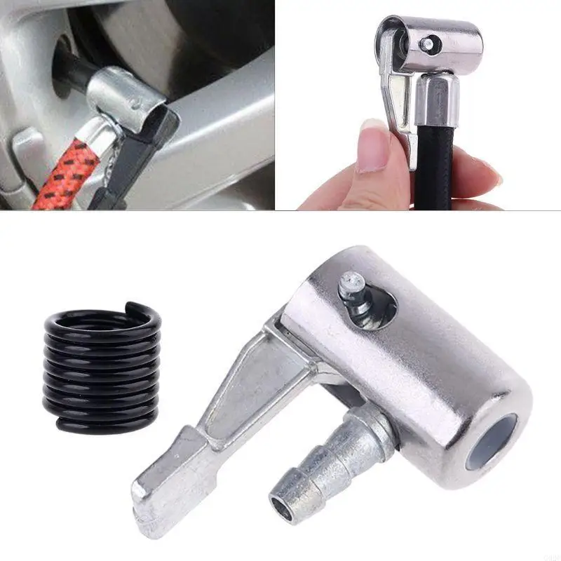 G92C Lock On All Metal Air Chuck Mini Air Compressor Portable Tire Inflator Tire Chuck Hose End Fitting for Hose Repair
