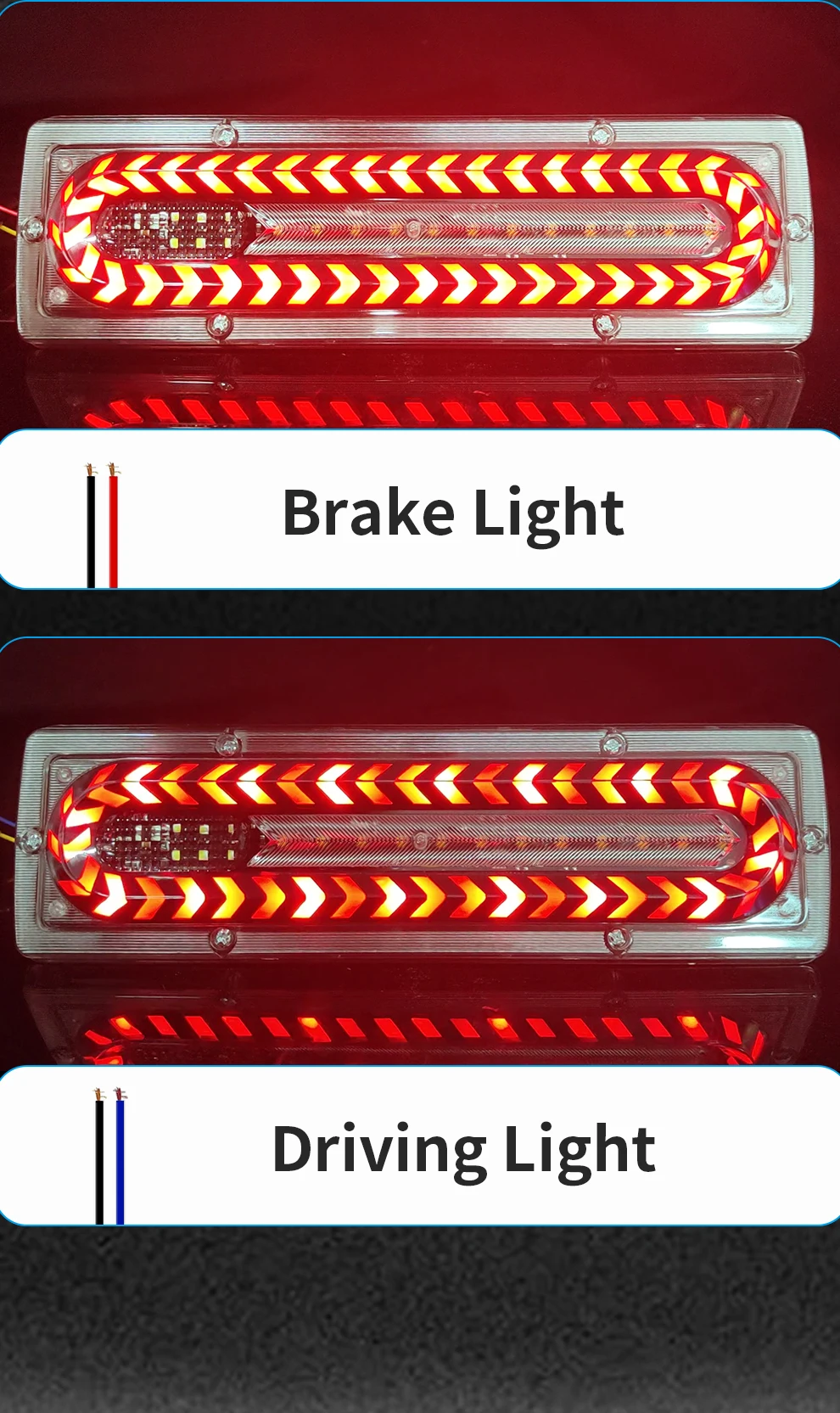 ضوء خلفي LED ضوء فرامل إشارة الانعطاف LED ضوء عكسي مناسب للشاحنات والشاحنات والجرارات والحافلات والسيارات والمركبات الترفيهية