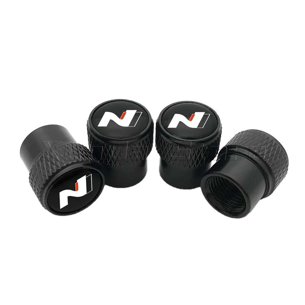 Car Wheel Tire Valve Caps Stem For Hyundai N Line i20 i30 Sonata Tucson Azera Elantra Veloster Kona Santa FE NLine Accessories