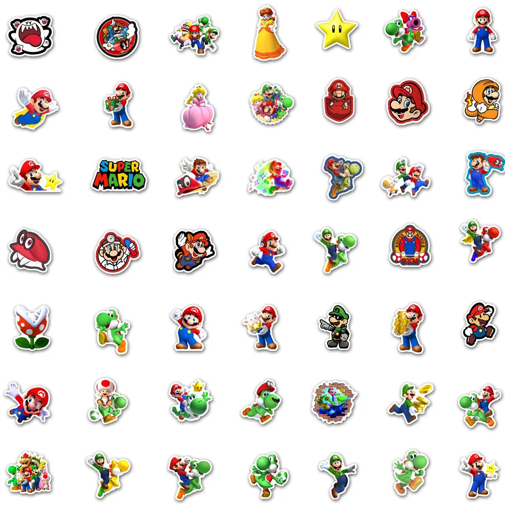 10/30/50/100pcs Cool Super Mario Anime Stickers for Kid DIY Skateboard Laptop Car Waterproof Cute Game Cartoon Decal Sticker Toy