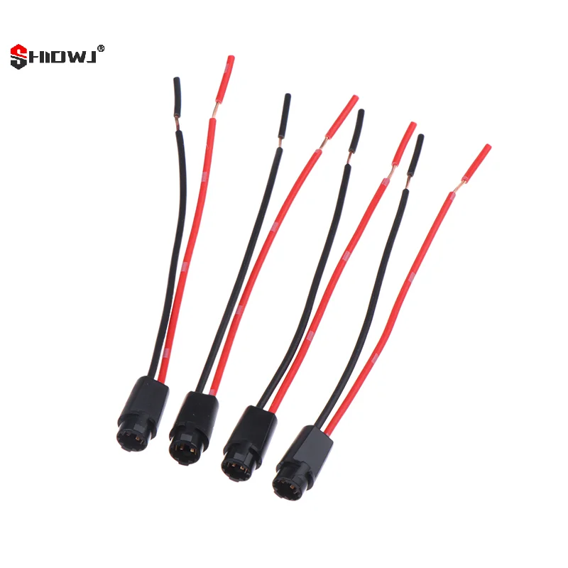 5Pcs T5 LED Bulb Holder Socket For 1.2W W3W Width Instrument Light Socket T5 Lights Bulbs Plug Extension Cables Harness