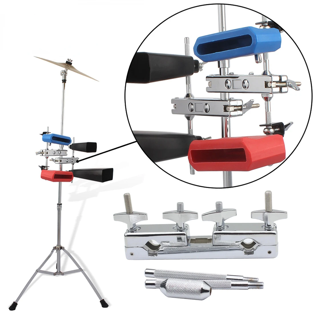 Stand Connecting Clamp Drum Kit Bracket Clip Multi-Function Clamping Holder Bracket Cowbell Percussion Instrument Accessories