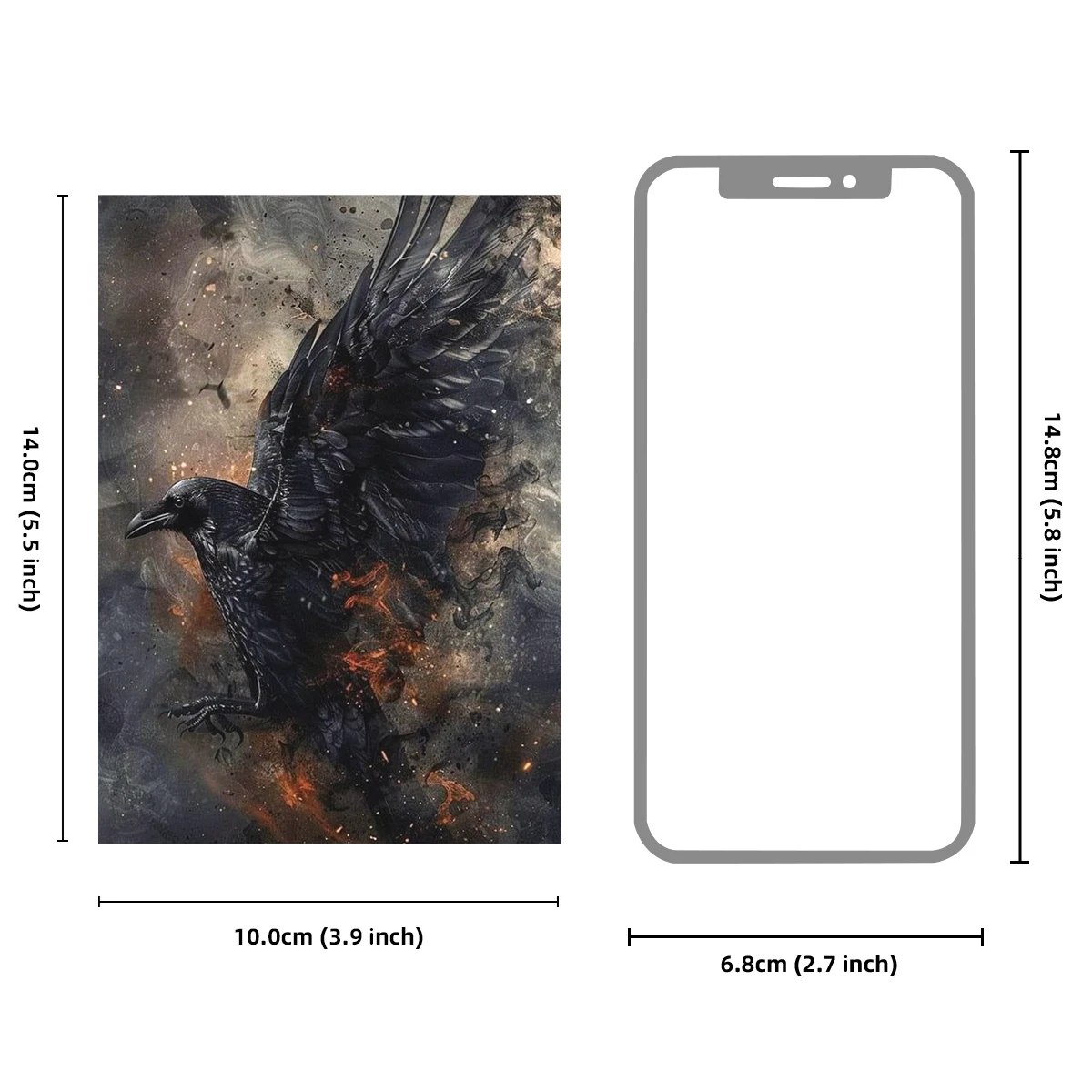 20sheet (14x10) Cm Raven in The Dark Material Paper for Notebooks, Water Bottles, Luggage and Mobile Phones, Hand Scrapbook
