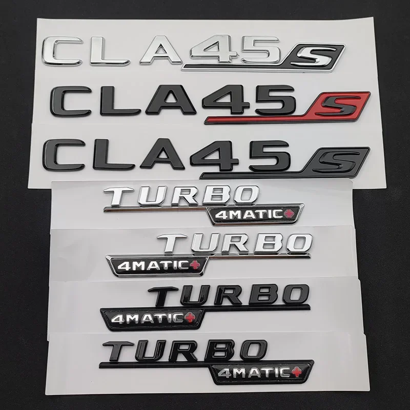 ثلاثية الأبعاد ABS سيارة جذع شارة ملصق رسائل CLA45S شعار درابزين توربو 4MATIC شعار لمرسيدس CLA 45 S AMG C117 C118 اكسسوارات