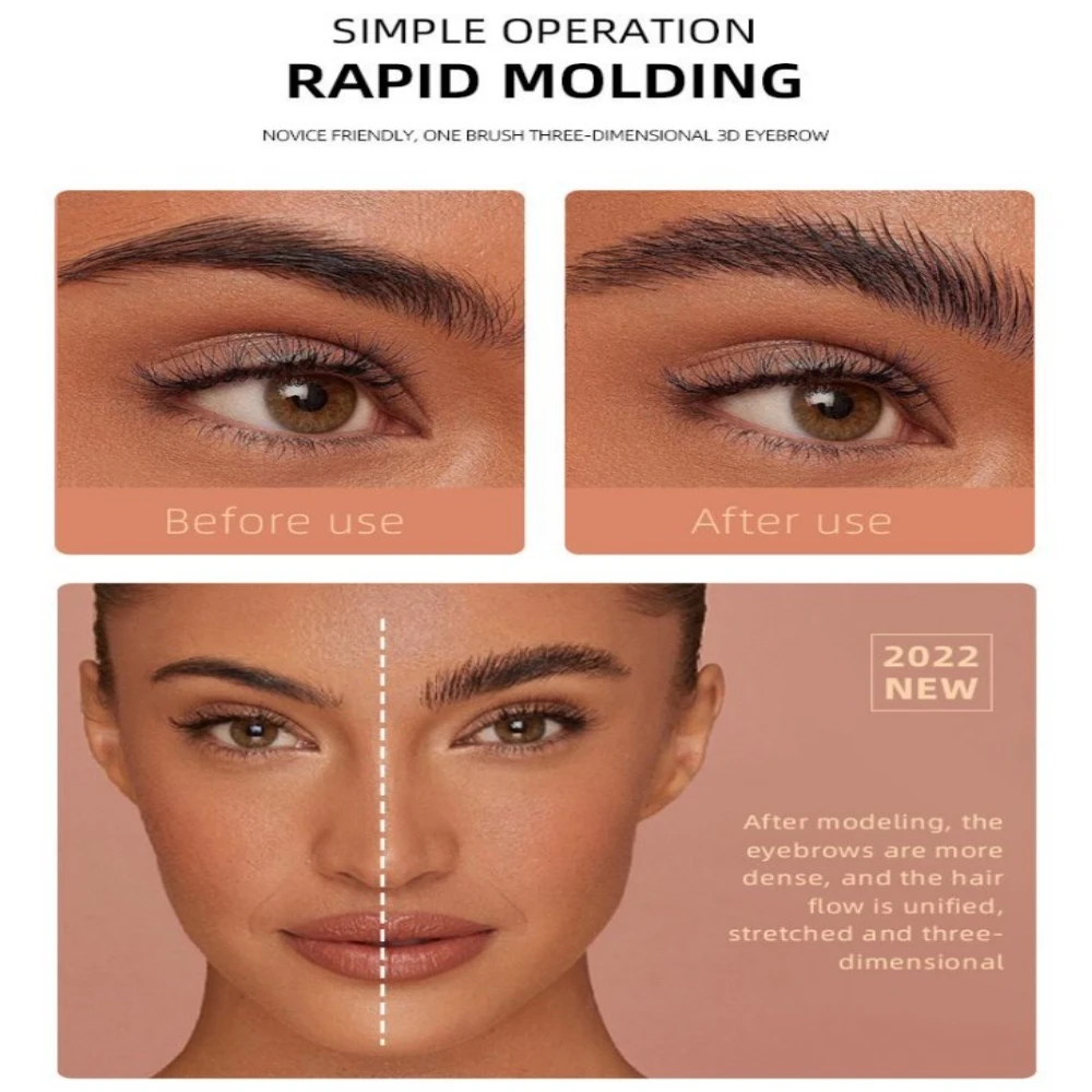 ワイルドアイブロウスタイリングクリーム防水眉毛整形ジェル石鹸ワックスクリア眉毛クリームティント眉リフトブラシ付き化粧品